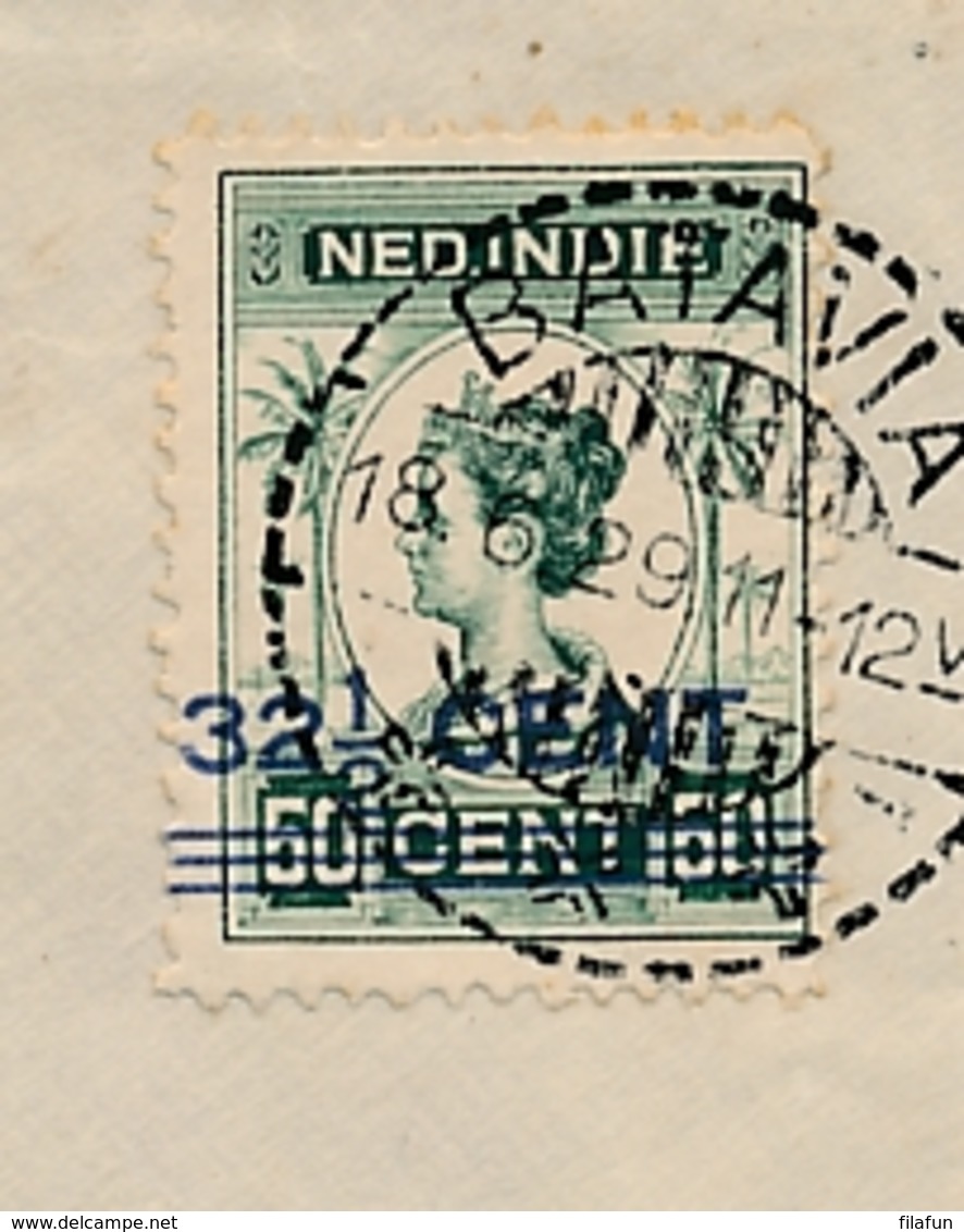 Nederlands Indië - 1929 - 32,5 Op 50 Cent Wilhelmina, R-Business Cover Van LB Batavia Naar Weltevreden - Nederlands-Indië