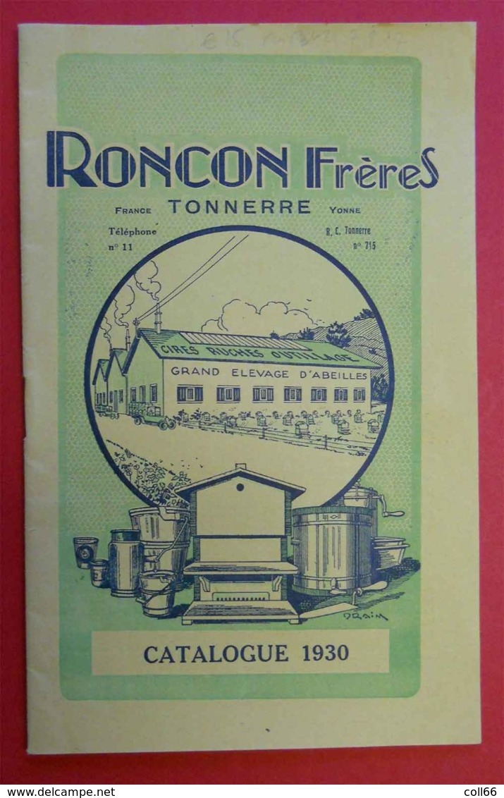 1930 Catalogue Roncon Frères Tonnerre Illustré Bee Honey Hive Catalog Bienenhonig Katalog Imp Garnier St Maixent - Publicités