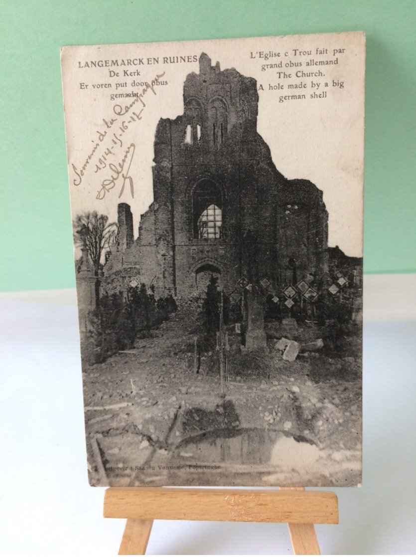 Belgique > Flandre Occidentale > Langemark En Ruines De Kerk (Guerre 1914-18) Circulé 1917 - Langemark-Poelkapelle