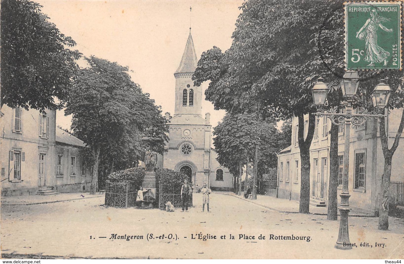 ¤¤   -   MONTGERON    -   L'Eglise Et La Place De Rottembourg     -   ¤¤ - Montgeron
