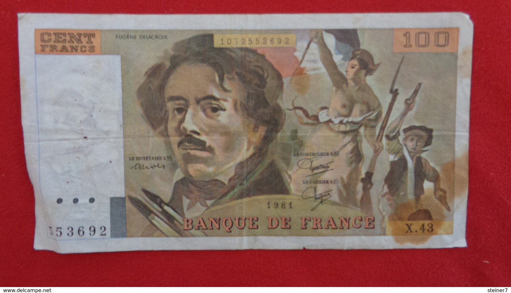 Billet De 100 Francs, Delacroix, 1981, X.43 - 100 F 1978-1995 ''Delacroix''