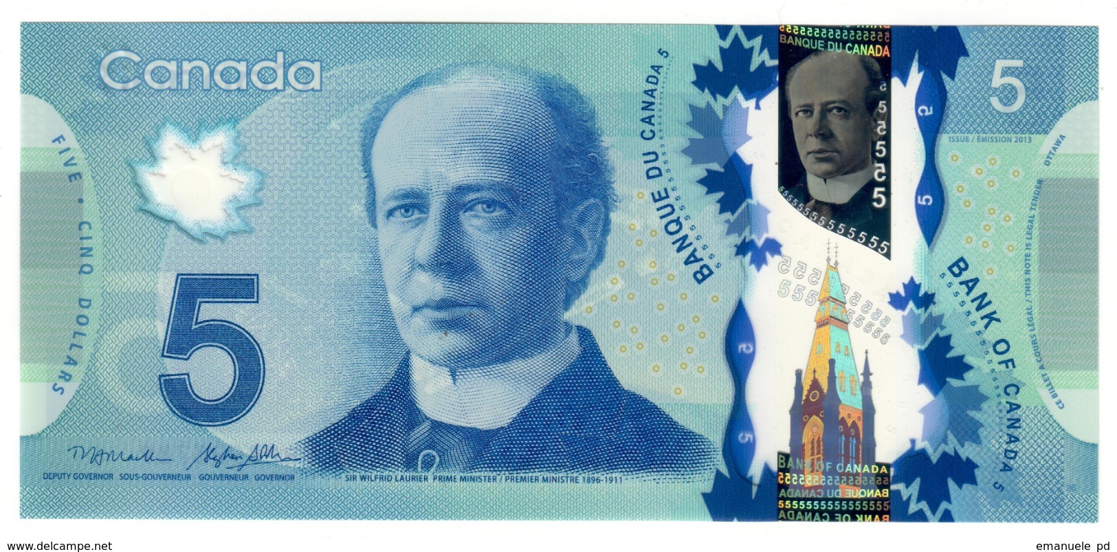 Canada 5 Dollars 2013 Macklem - Poloz UNC .PL. - Canada