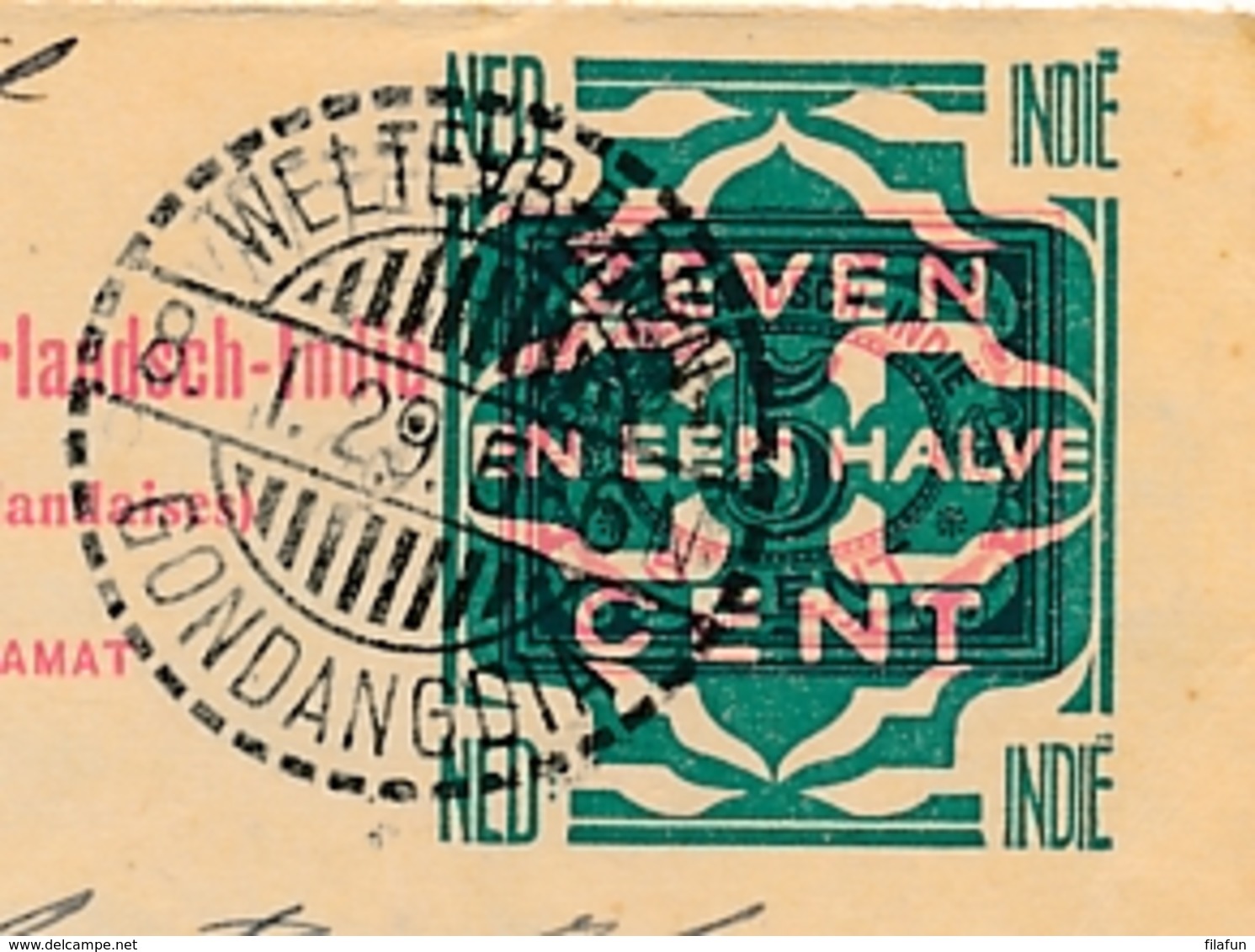 Nederlands Indië - 1929 -7,5 Op 5 Cent Cijfer, Briefkaart G34A Van LB Weltevreden Gondangdia Naar Haarlem / Nederland - Nederlands-Indië