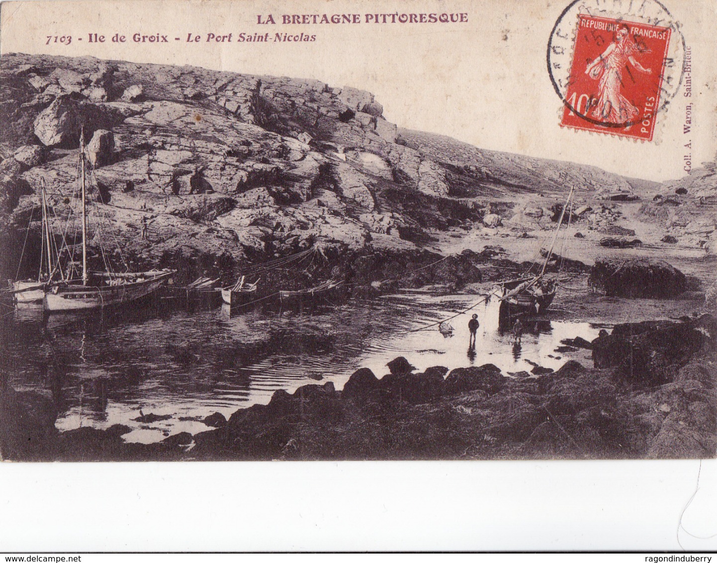 CPA - 56 - IILE De GROIX (Morbihan) - 2 CARTES Du Port Et De La Baie SAINT-NICOLAS Voy En 1911 Et 1913 - Groix