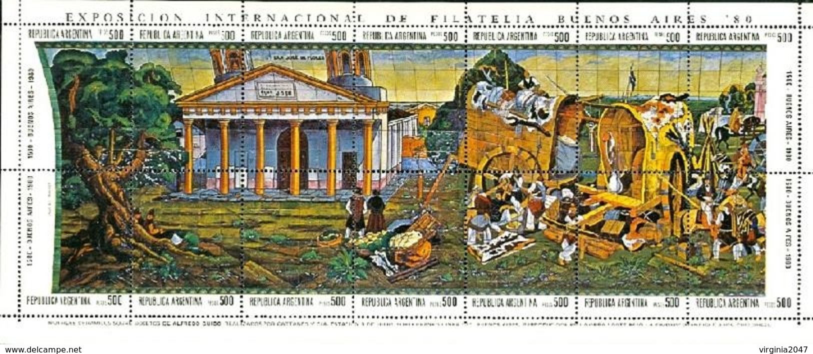 1980 Argentina Exp. Internac. Filatelia Azulejos Subterraneo Block De 14v. Nuevos - Other & Unclassified