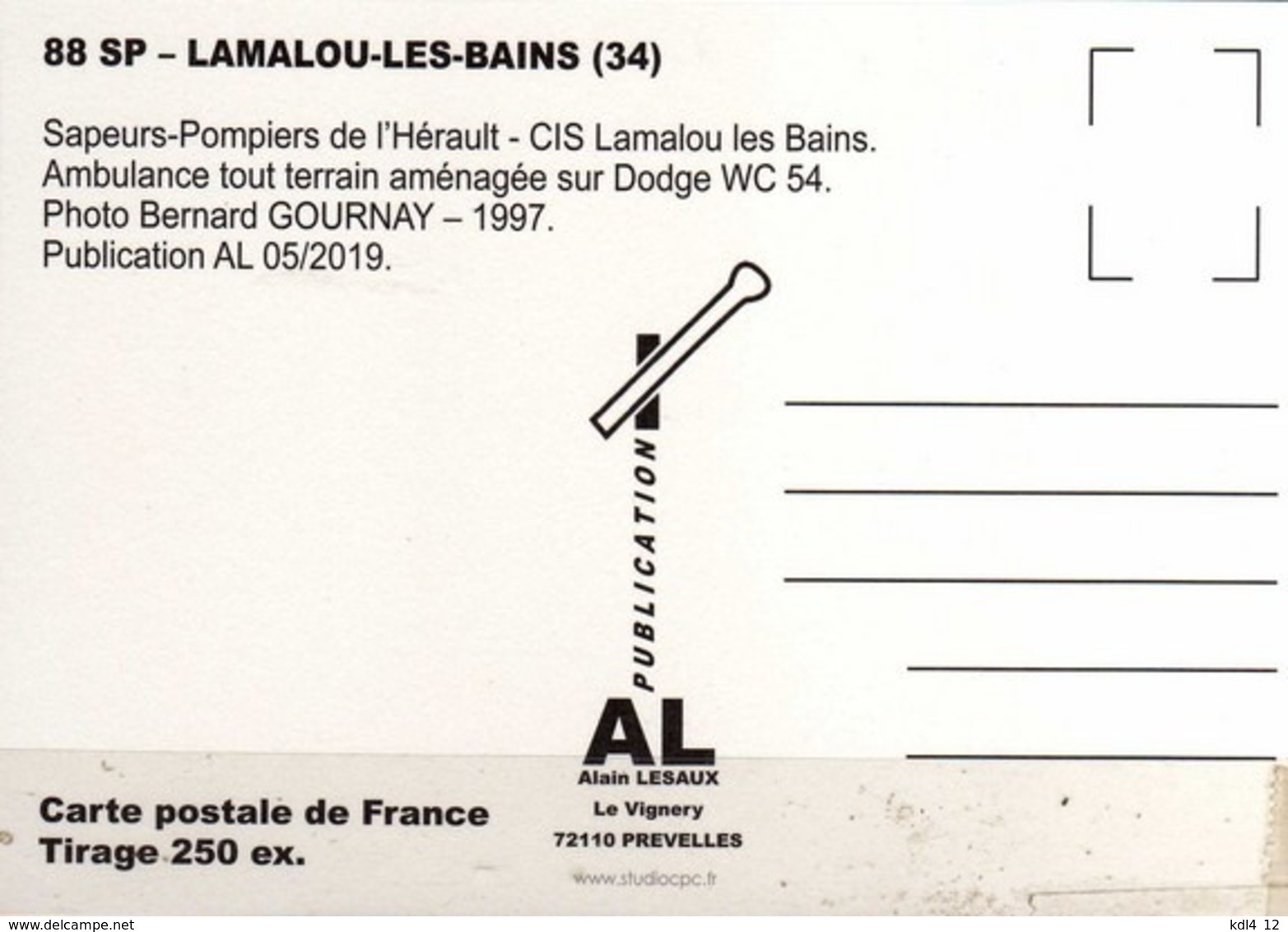 AL SP 88 - Ambulance Tout Terrain - Dodge WC 54 - LAMALOU LES BAINS - Hérault - Lamalou Les Bains