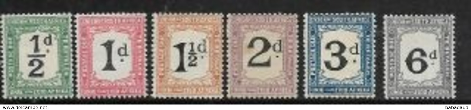 South Africa, Postage Due, 1922 - 1926, 1/2d - 6d, MH * - Timbres-taxe