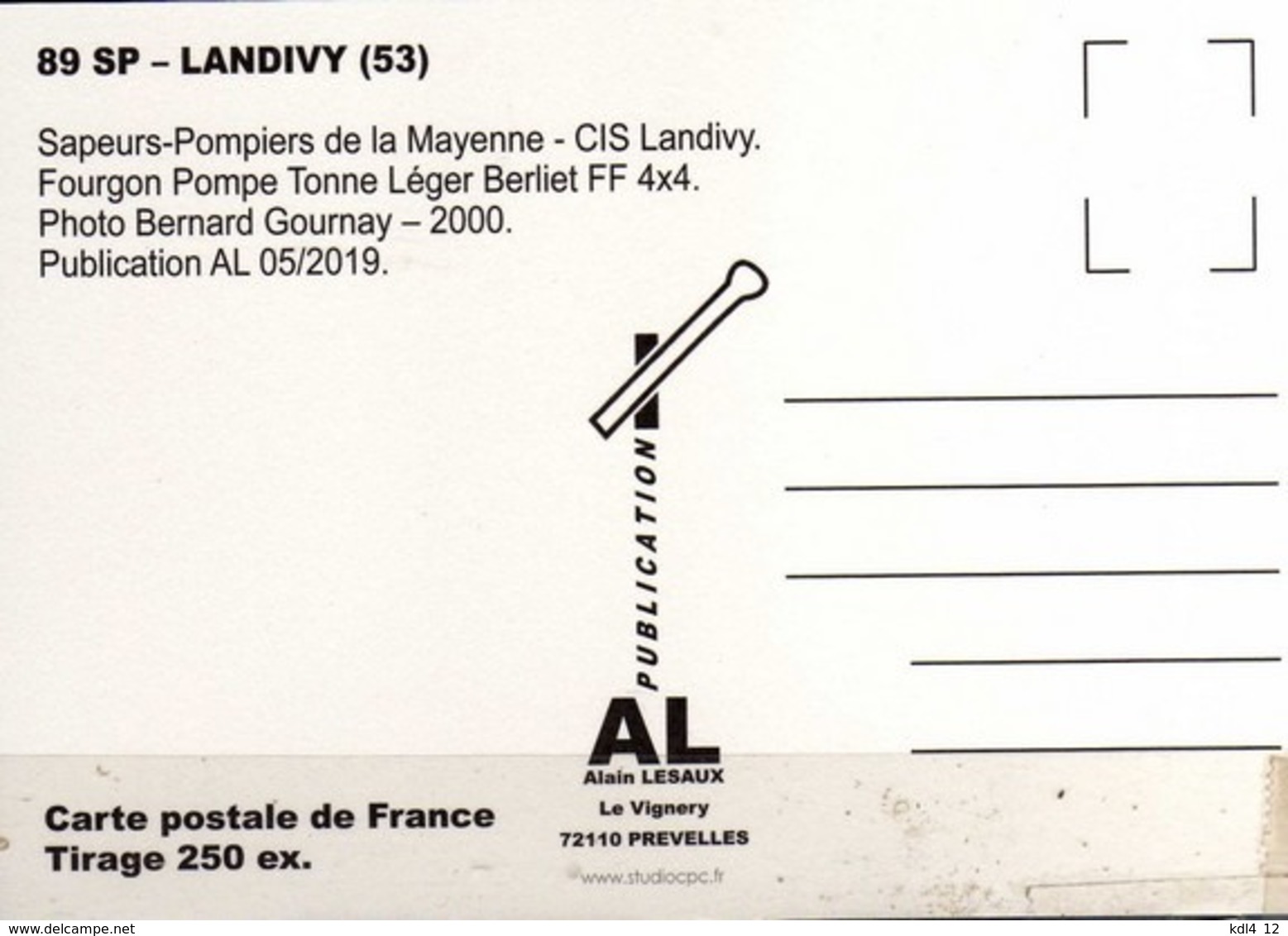 AL SP 89 - Fourgon Pompe Tonne Léger - Berliet FF - LANDIVY - Mayenne - Landivy