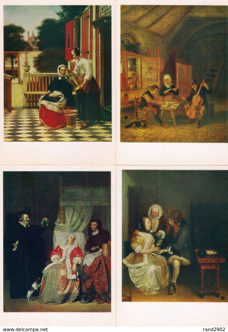 Masterpieces Of Dutch Painting The Hermitage Postcards Set 16 Pcs + Folder USSR 1981 - 5 - 99 Postales