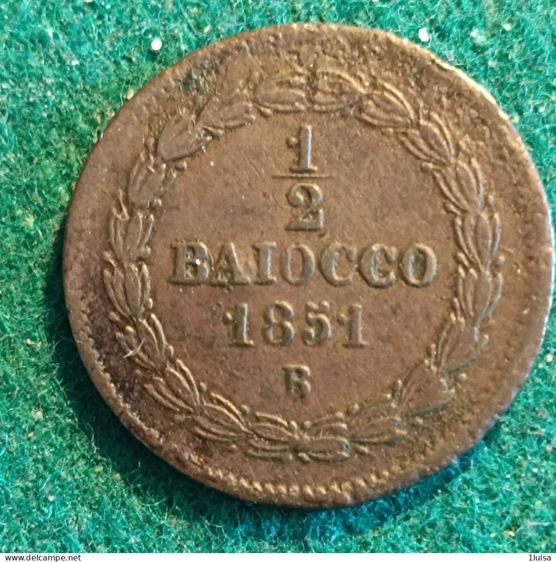 1/2 Baiocco 1851 - Vaticano