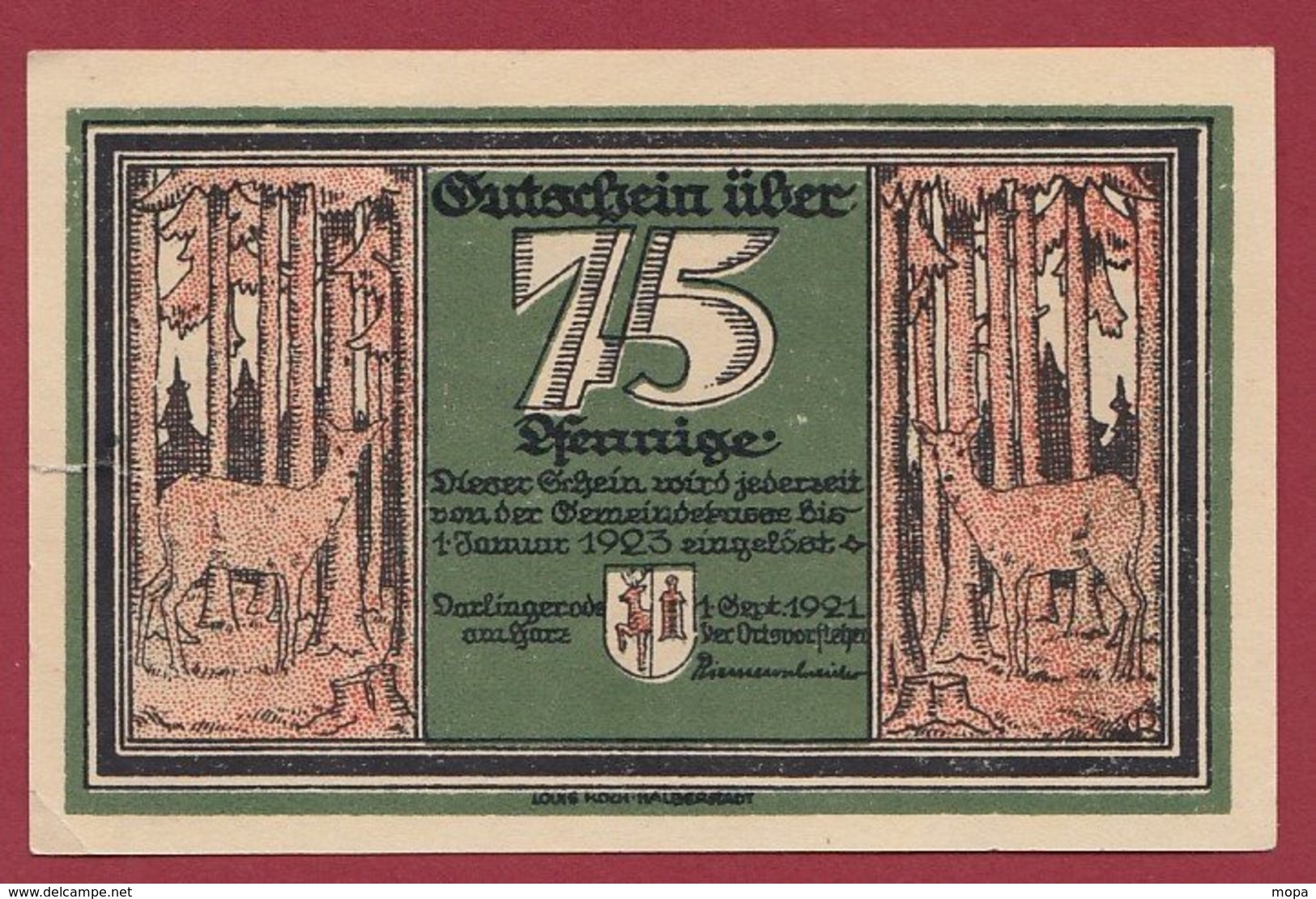 Allemagne 1 Notgeld De 75 Pfenning Stadt Darlingerode (RARE) Dans L 'état N °4725 (SERIE COMPLETE) - Collections