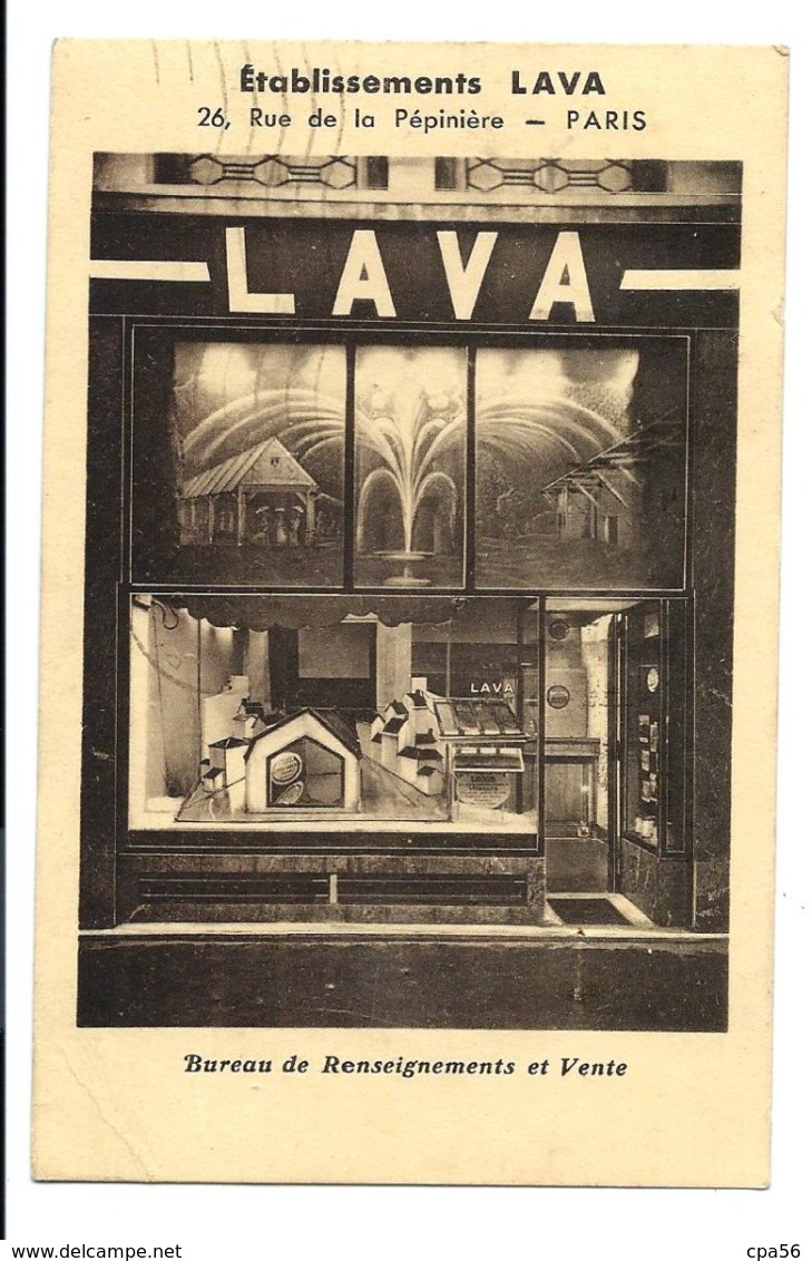 ÉTABLISSEMENTS LAVA (1938) - 26 Rue De La Pépinière - PARIS 08 - Arrondissement: 08