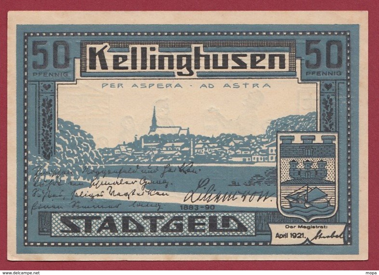 Allemagne 1 Notgeld De 50 Pfenning Stadt Kellinghausen  (RARE) Dans L 'état N °4736 - Collections