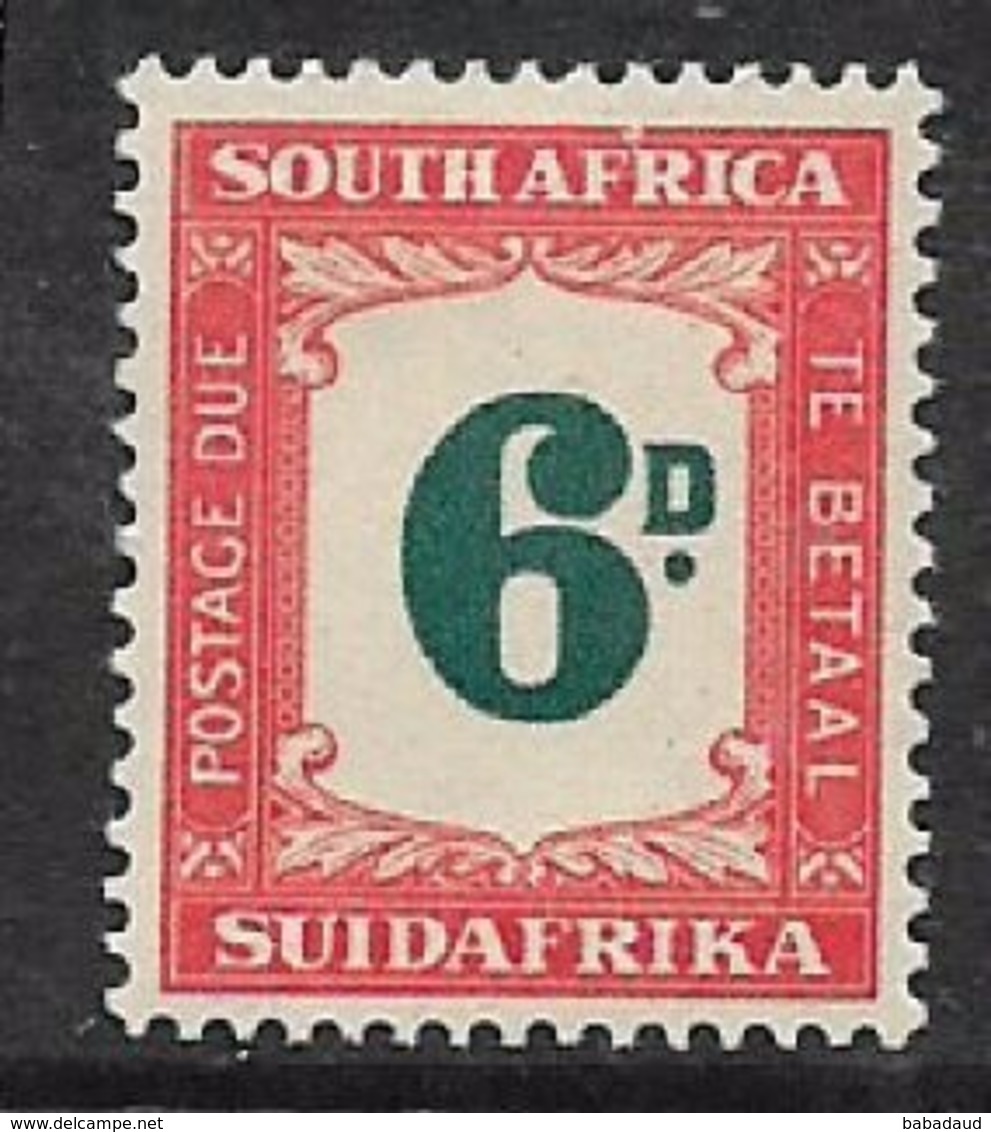 South Africa, Postage Due, 1950, 6D,  MH * - Strafport