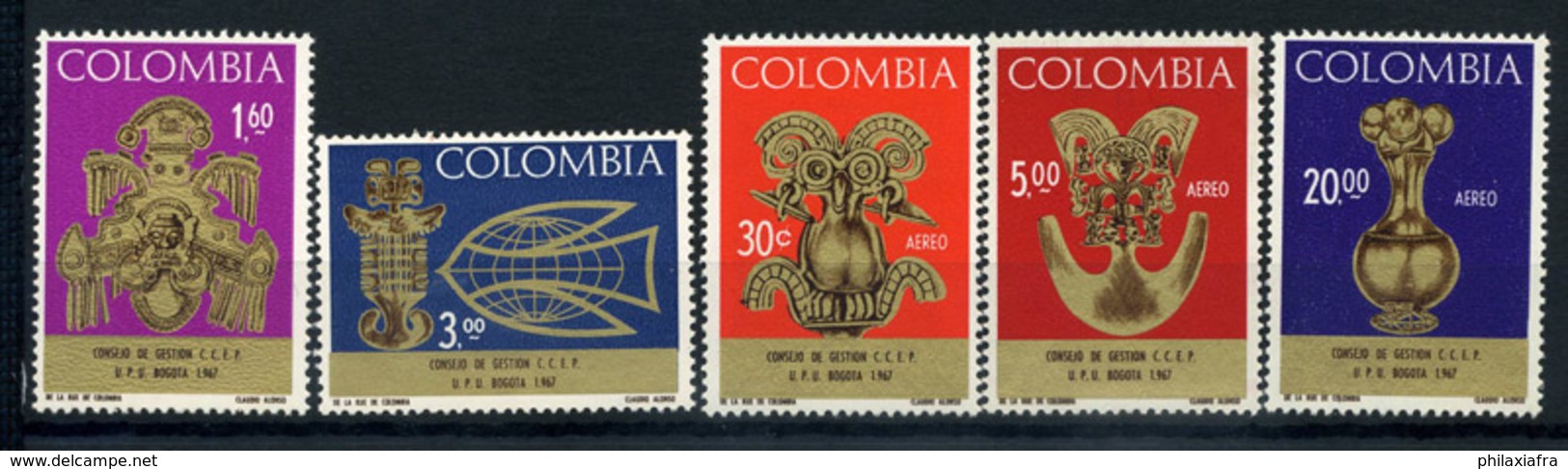 Colombie 1967 Mi. 1111-1115 Neuf ** 100% SEAC. UPU - Colombia