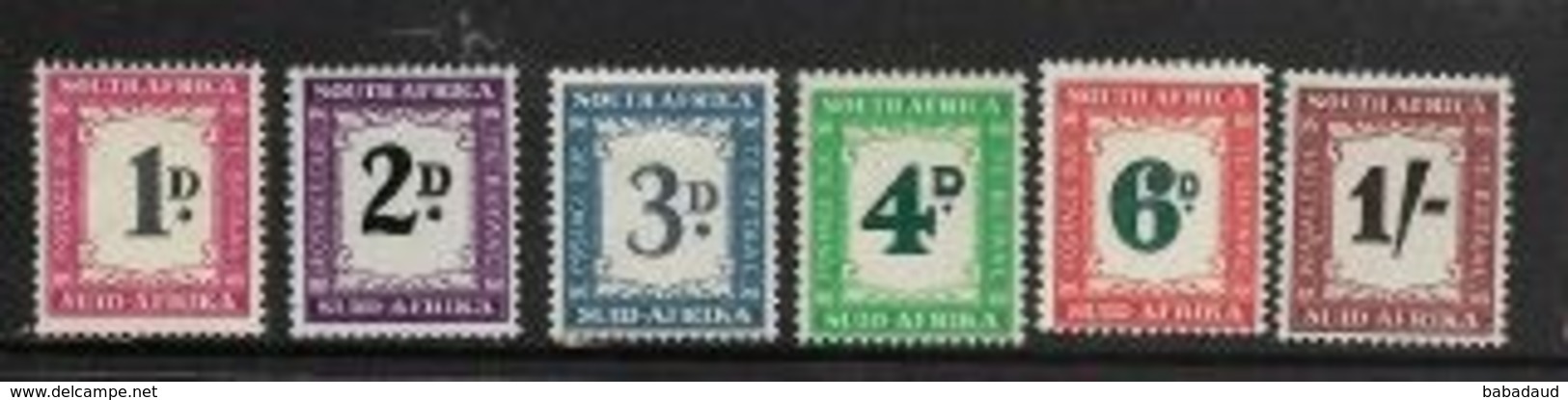 South Africa, Postage Due, 1950 - 1958, 1d - 1/-,  MH * - Postage Due