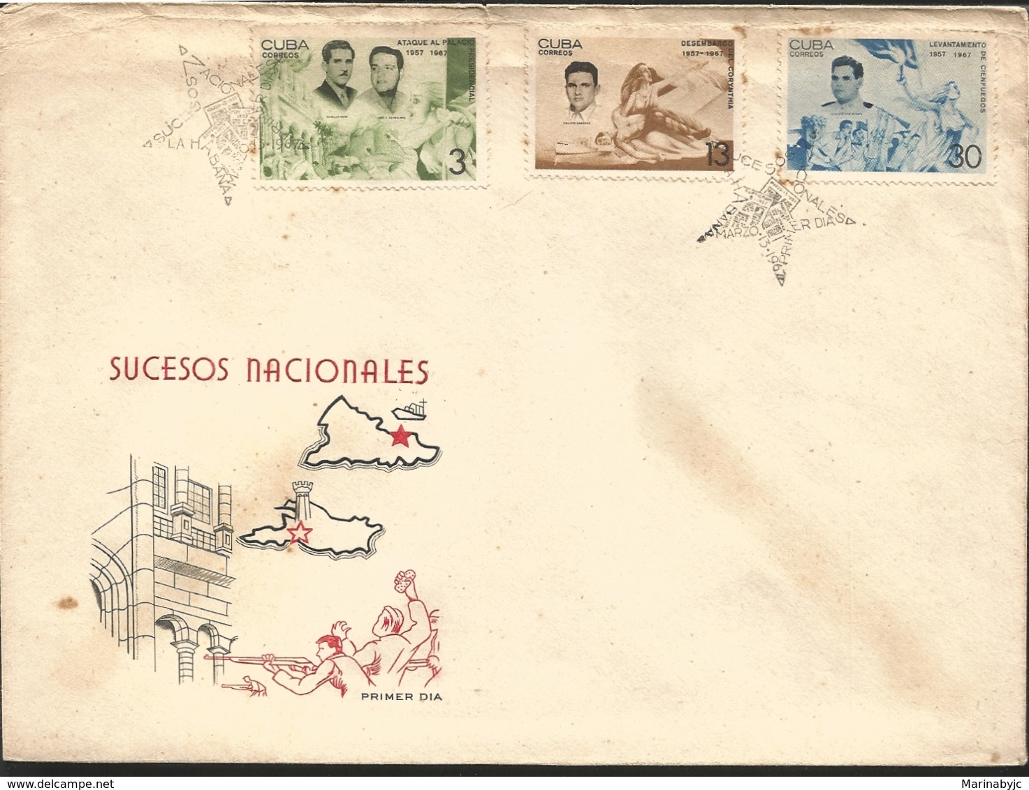 V) 1967 CARIBBEAN, NATIONAL EVENTS, OVERPRINT IN BLACK, WITH SLOGAN CANCELATION IN BLACK, FDC - Covers & Documents