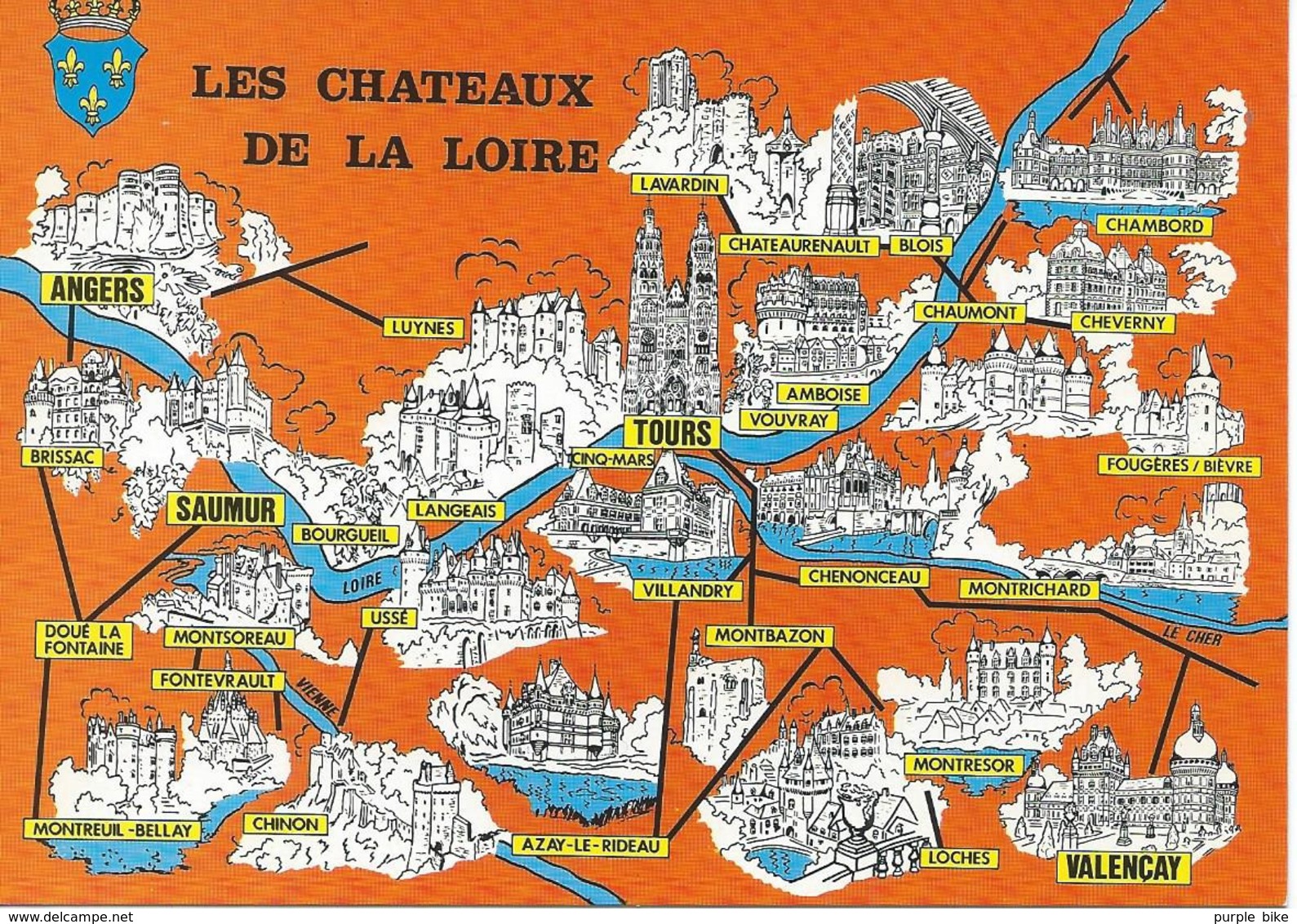 LOT DE 3 CARTES GEOGRAPHIQUES. Loir Et Cher, Loiret, Les Châteaux De La Loire - Cartes Géographiques