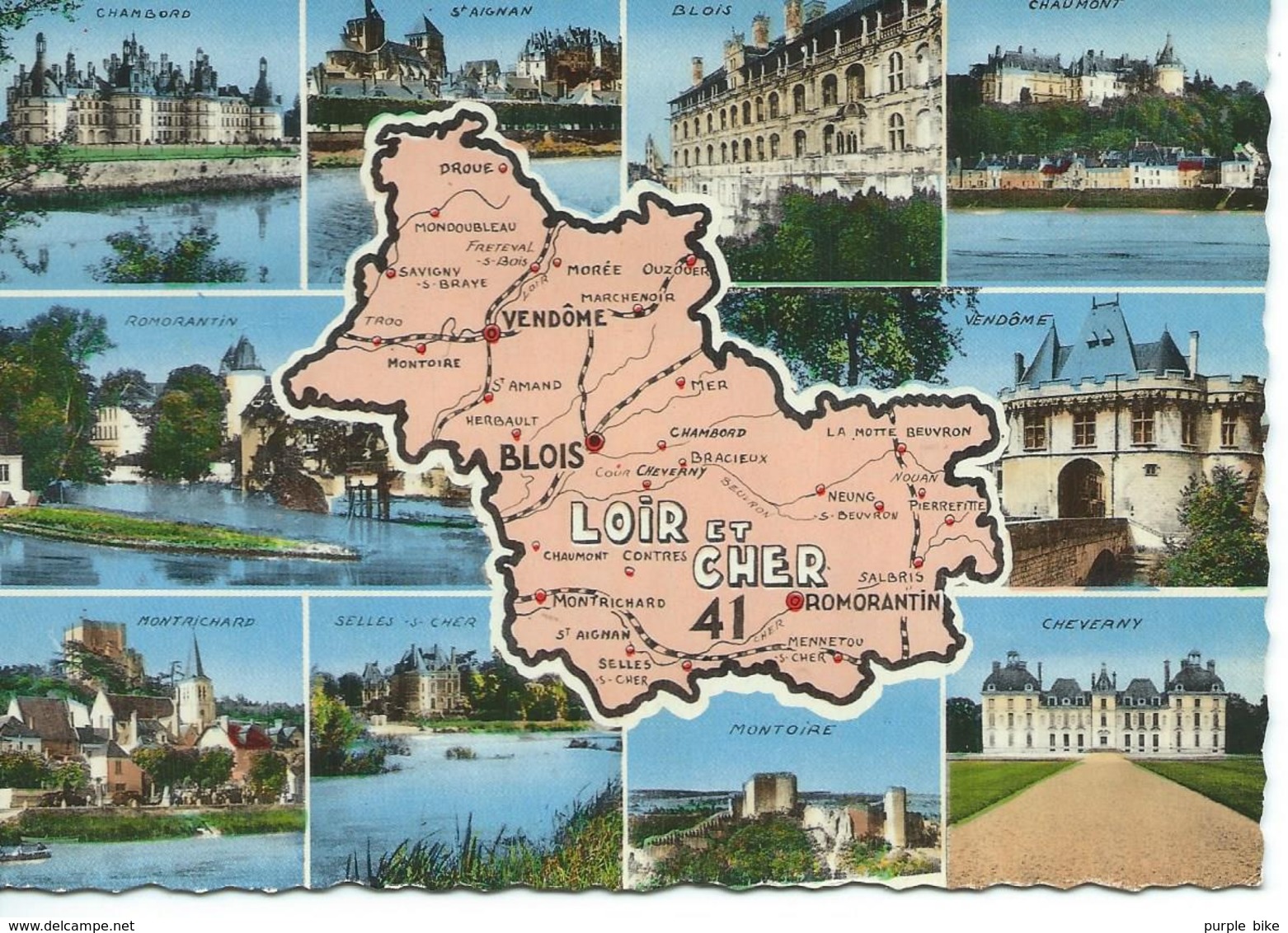 LOT DE 3 CARTES GEOGRAPHIQUES. Loir Et Cher, Loiret, Les Châteaux De La Loire - Cartes Géographiques