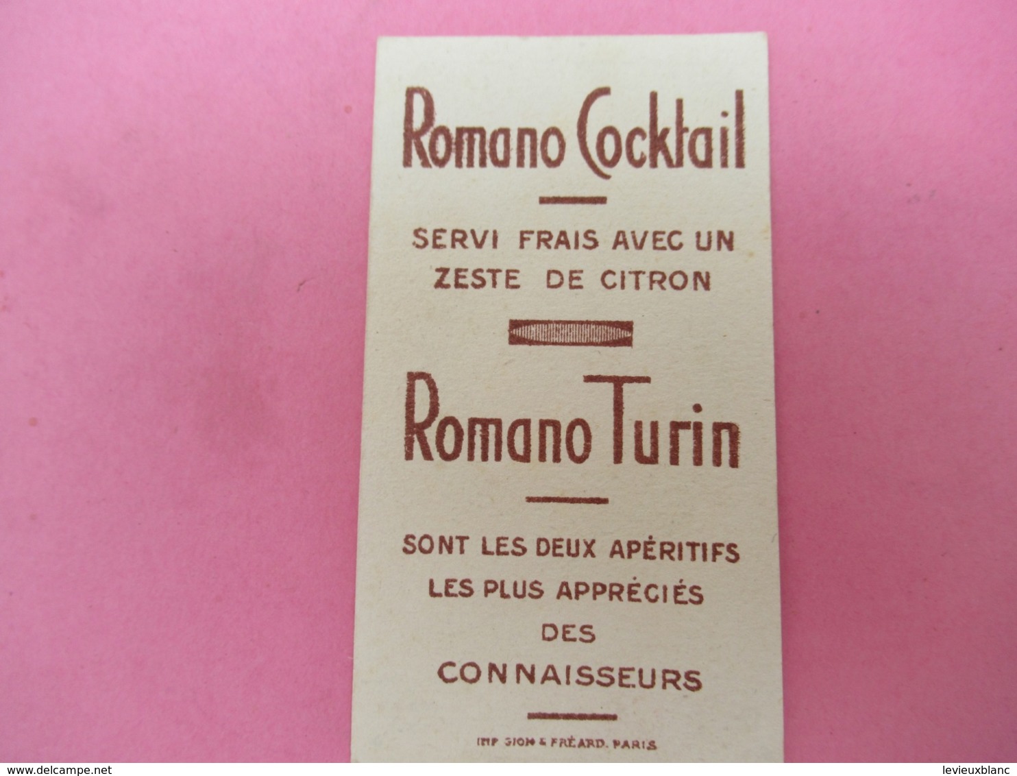 Petite Carte Commerciale/ Apéritif / ROMANO Cocktail/ ROMANO Turin/Vers1960  ?          VPN224 - Altri & Non Classificati