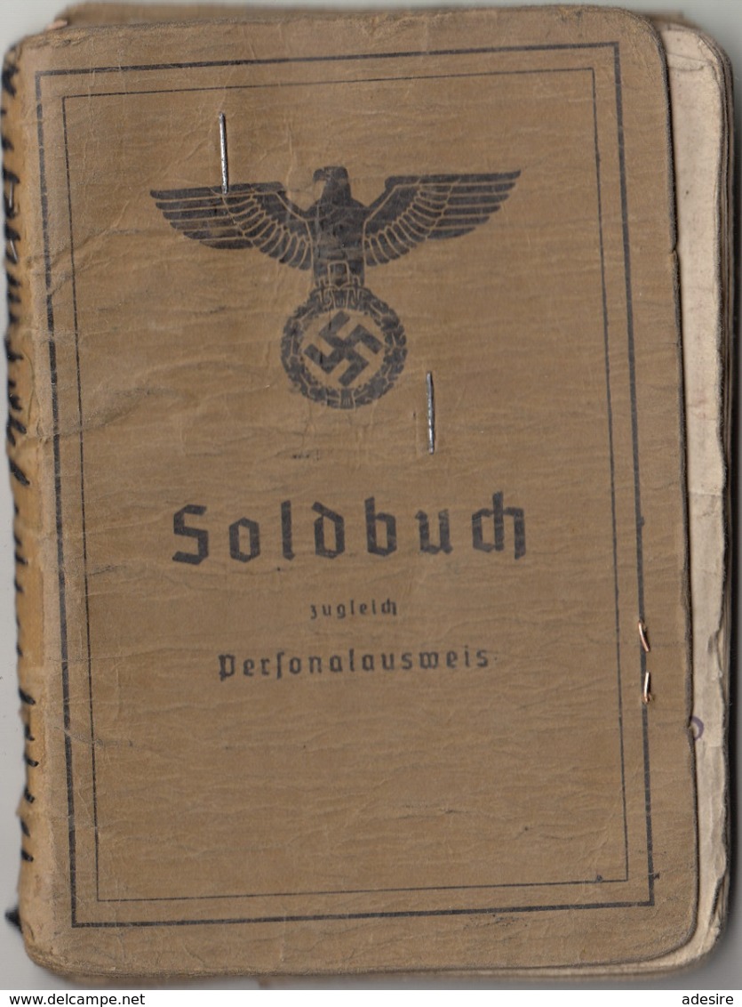 RRR! SOLDBUCH Zgl. PERSONALAUSWEIS Eines OBERSCHÜTZTEN 1942 GEFREITER Ab 1944 Des 7 Inf.Ersatz Bat. II, 24 Seiten Mit .. - 1939-45