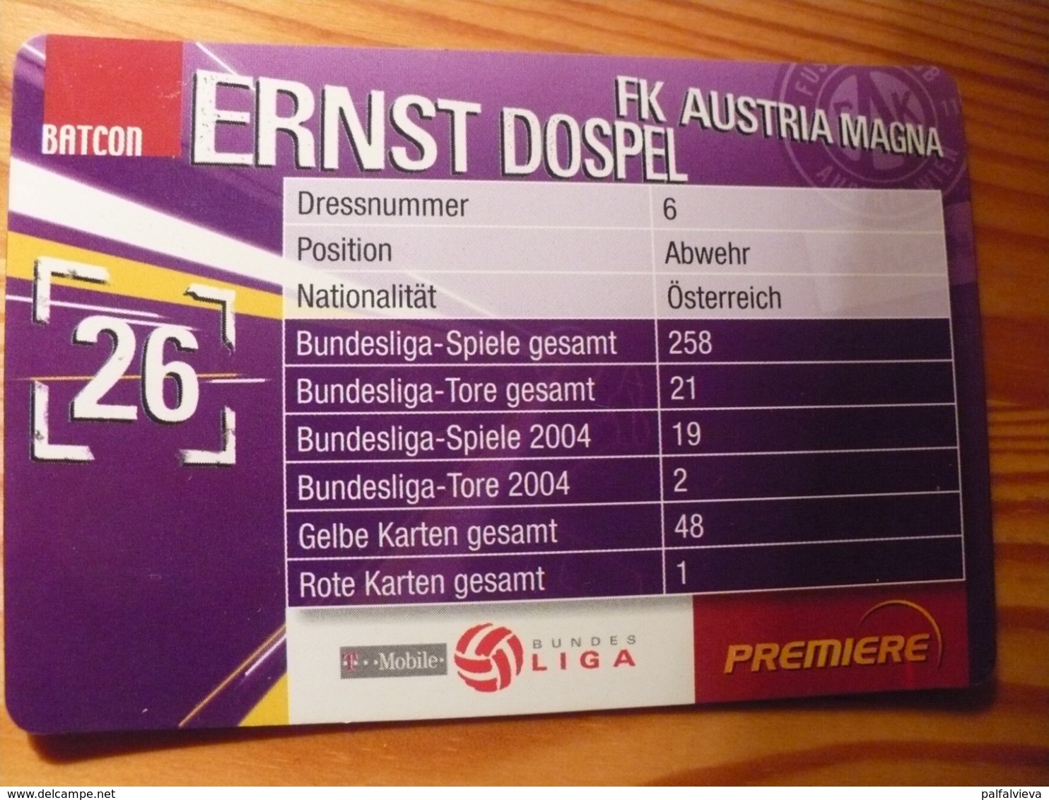 Bundesliga Football Card Germany 26 - Lenticular 3D - Altri & Non Classificati