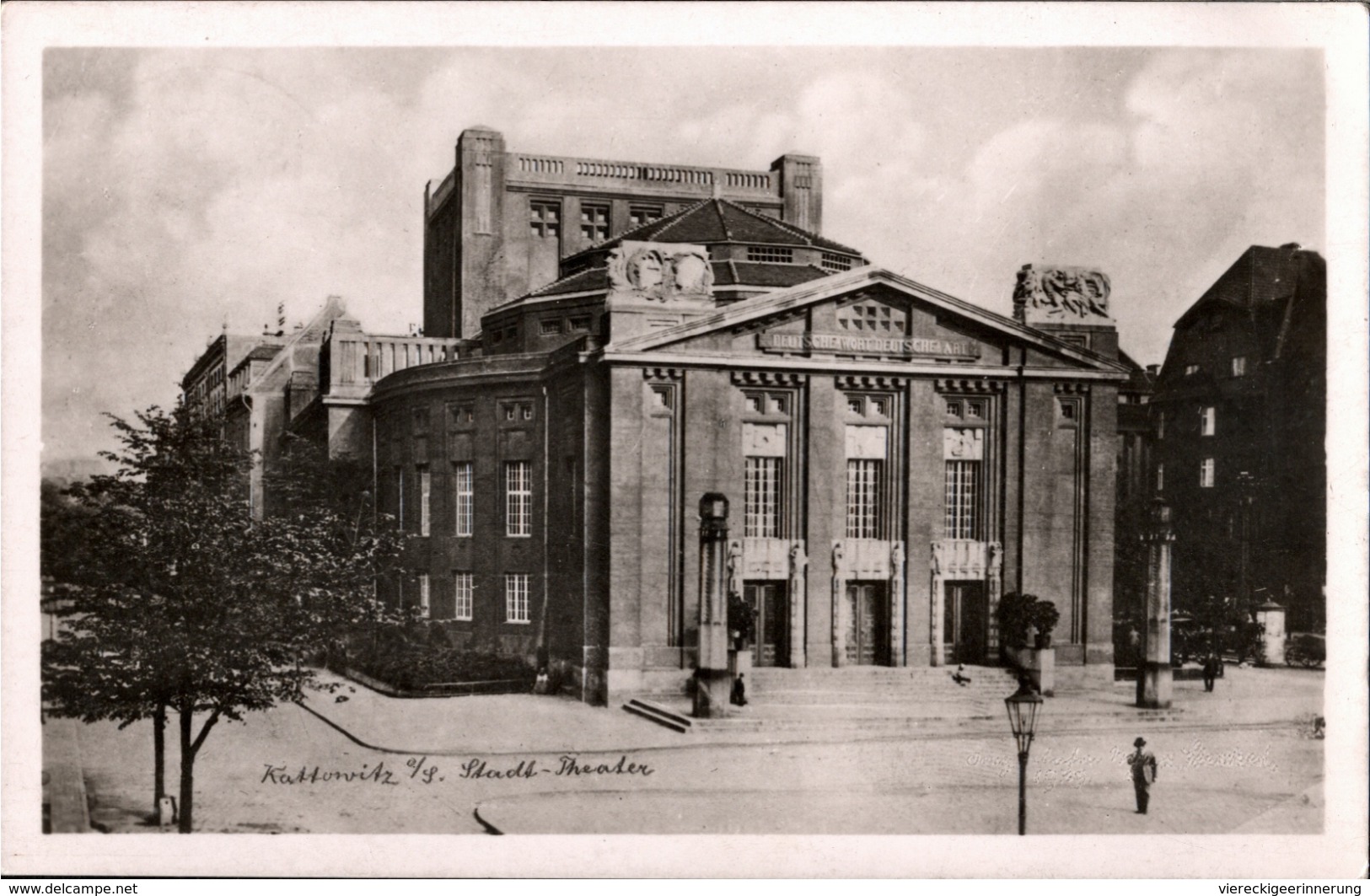 ! Alte Ansichtskarte Kattowitz, Oberschlesien, Stadttheater, 1940 Feldpost, Katowice - Pologne