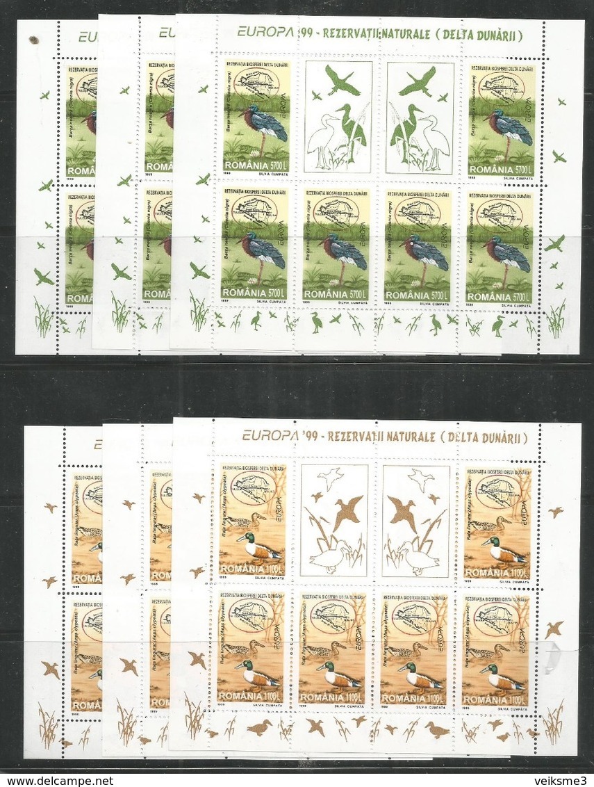 3x ROMANIA - MNH - Europa-CEPT - Birds - 1999 - 1999