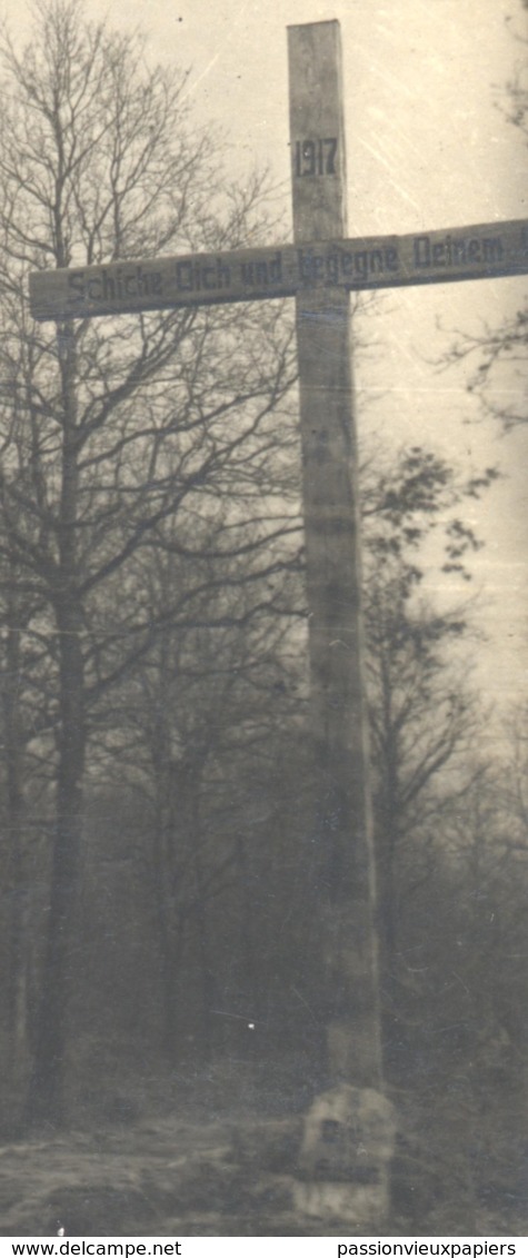 CARTE PHOTO  ALLEMANDE DAMVILLERS ? 1918 CIMETIERE FRIEDHOF