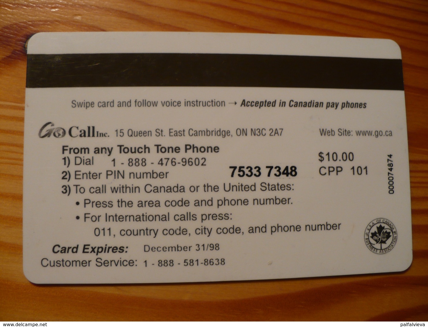 Prepaid Phonecard Canada - British Phone Box - Canada