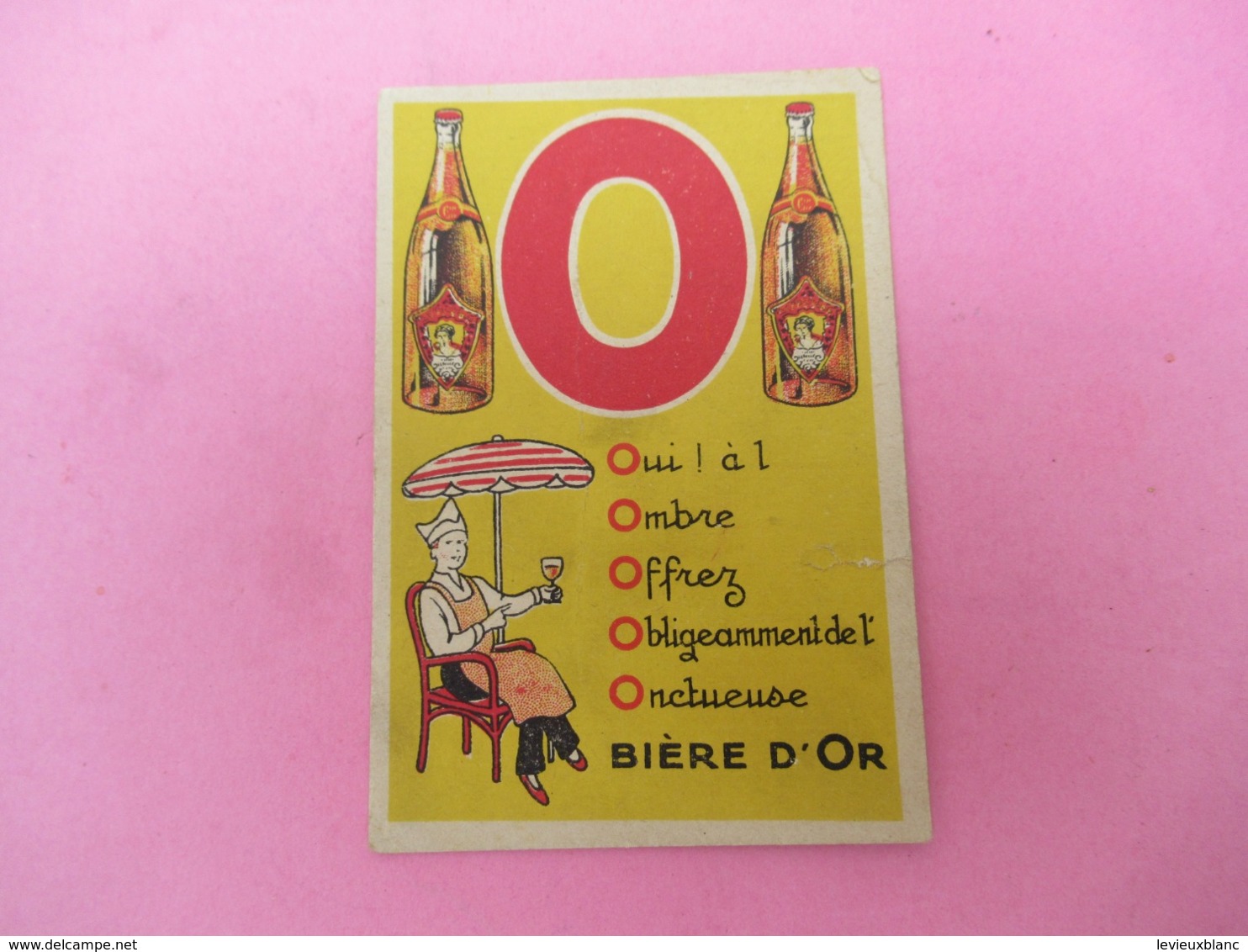Petite Carte Commerciale/Biére D'Or/Rue Carriéres D'Amérique/Paris/Alphabet Biére D'Or Déposé /Vers 1920-1930 ?   VPN225 - Autres & Non Classés