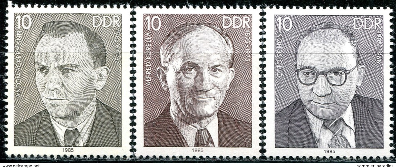 DDR - Mi 2920 / 2922 - ** Postfrisch (D) - Persönlichkeiten XIII - Ungebraucht