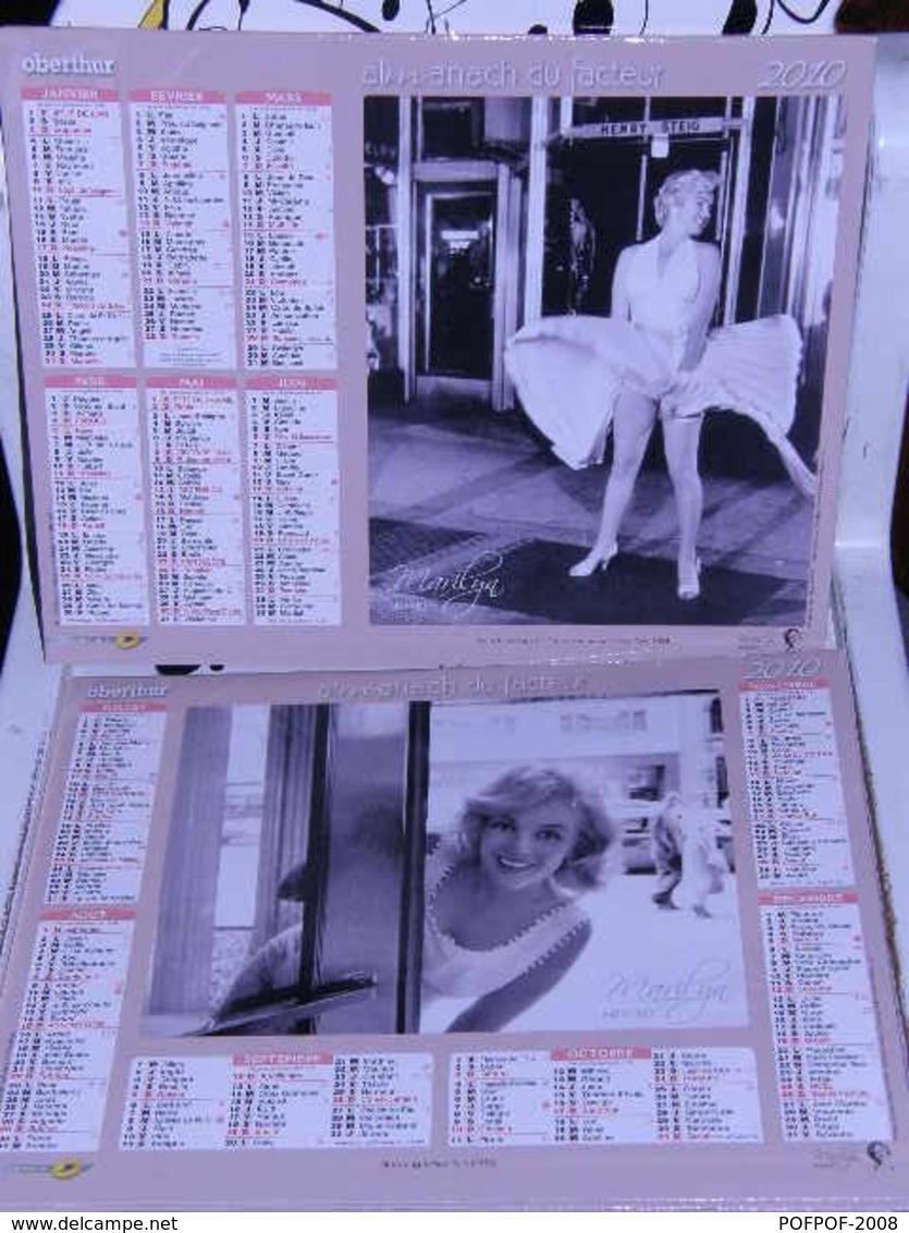 Calendrier Facteur Almanach Postal 2010 MARYLYN MONROE - Autres & Non Classés