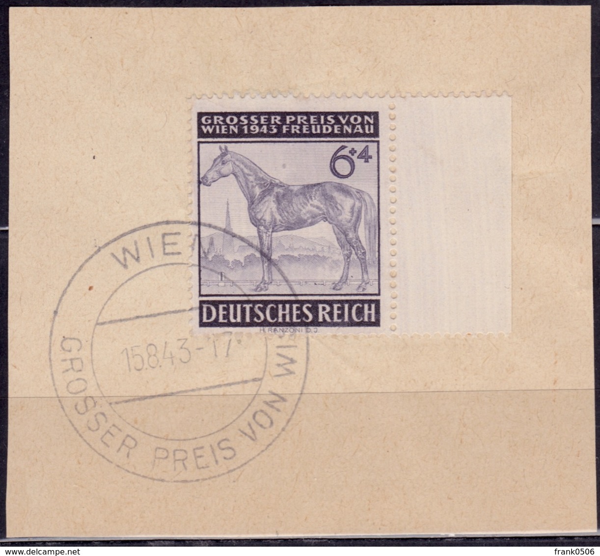 Germany, 1943, Grand Prize Of The Freudenau, Vienna, 6+4pf, Sc#B244, Used - Used Stamps