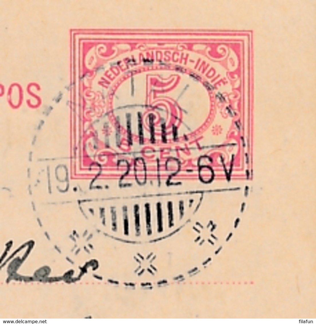 Nederlands Indië - 1920 - 5 Cent Cijfer, Briefkaart G23 Van LB NATAL Naar KBu KOTANOPAN - Nederlands-Indië