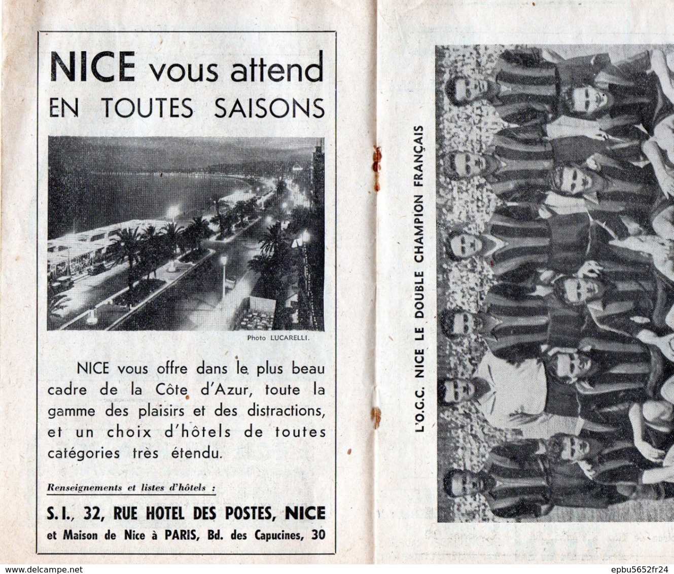 Programme Officiel De La Finale De La 4eme Coupe Latine  Nice- Barcelone  Le 29 Juin 1952 Au Parc Des Princes - Books