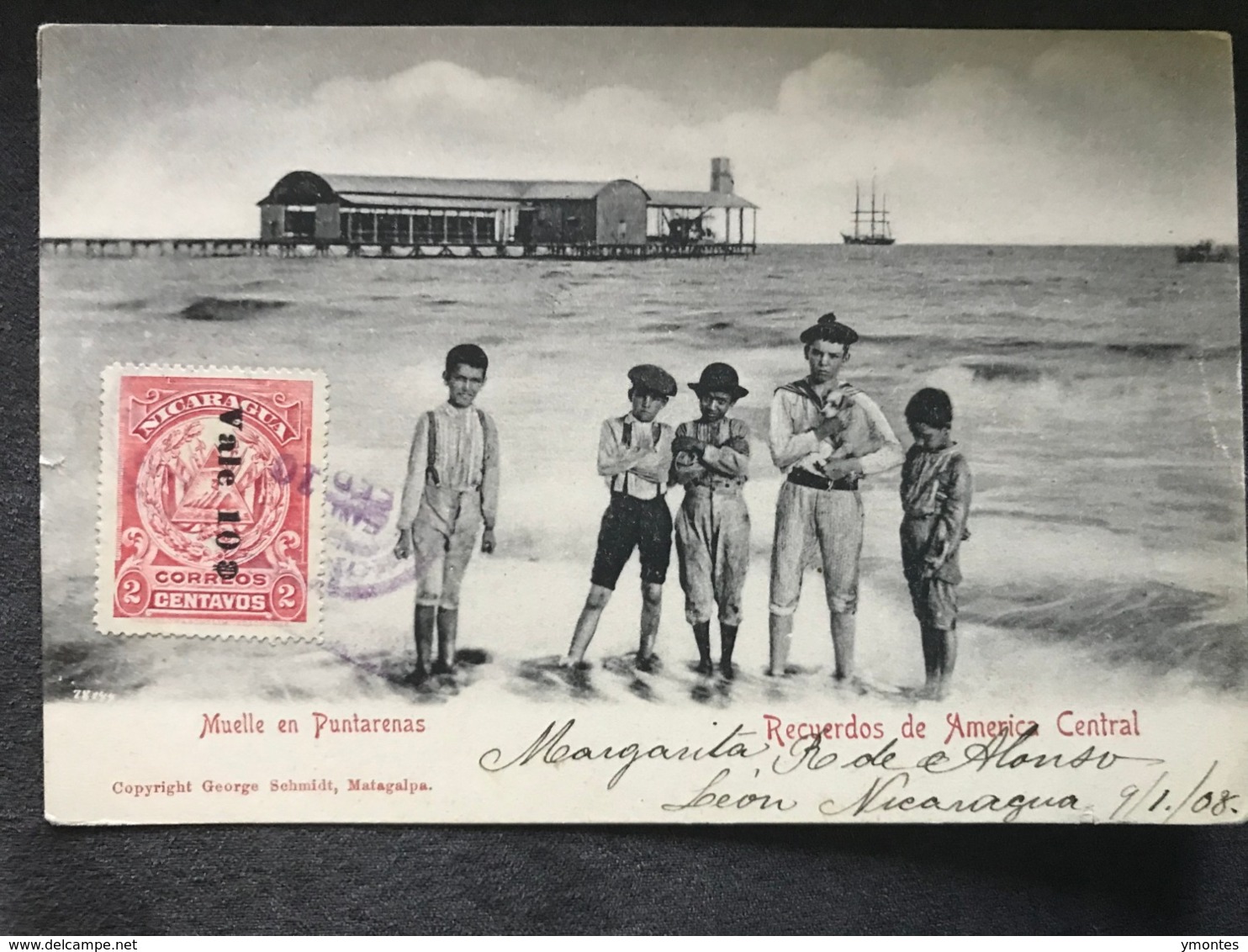 Postcard Issued George Schmidt In Matagalpa , Circulated In 1908 In Granada - Nicaragua