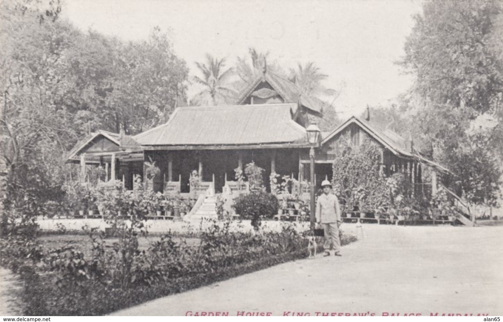 Mandalay British Colonial Era Burma, Garden House, King Theebaw's Palace C1900s Vintage Postcard - Myanmar (Burma)