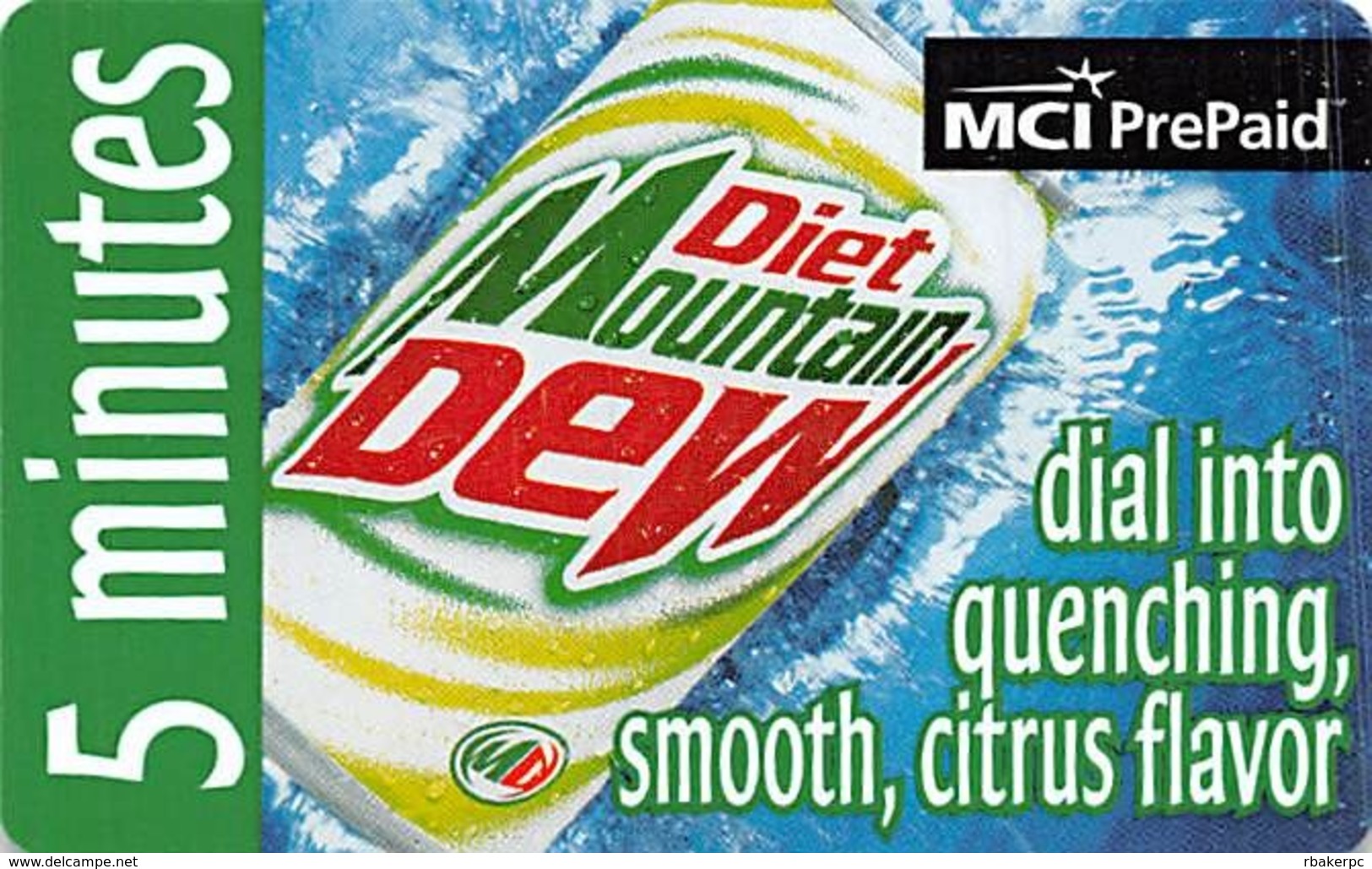 Mountain Dew / MCI PrePaid Phone Card 5 Minutes - Reclame