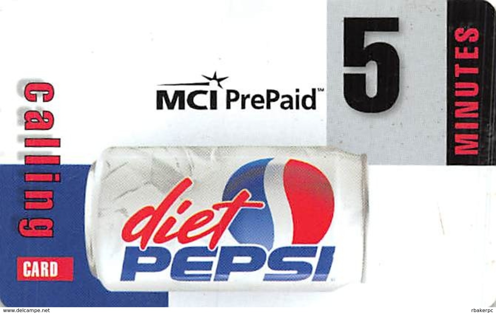 Diet Pepsi / MCI PrePaid Phone Card 5 Minutes - Werbung