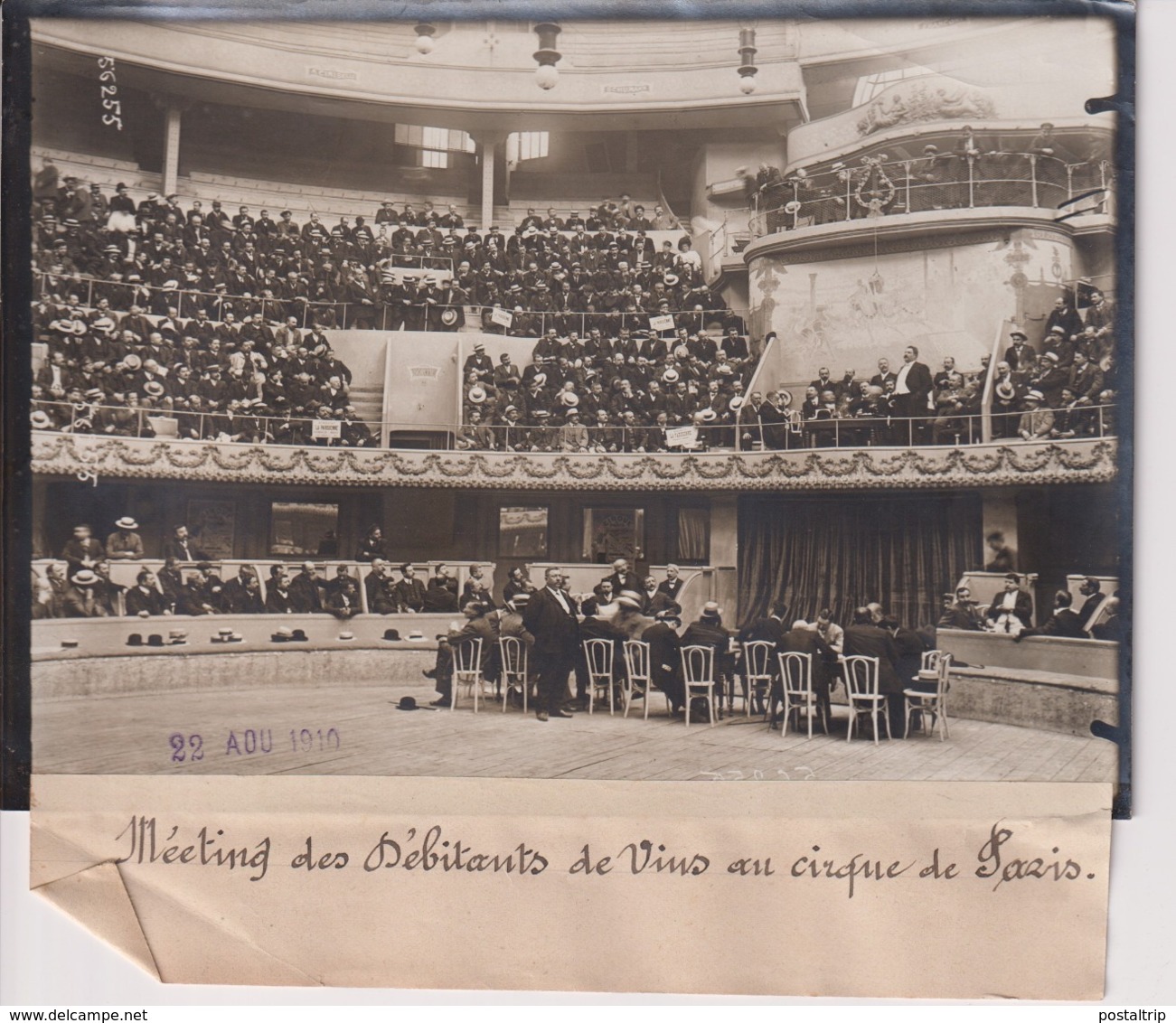 MEETING DES DÉBITANTS DE VINS AU CIRQUE DE PARIS 18*13CM Maurice-Louis BRANGER PARÍS (1874-1950) - Lieux