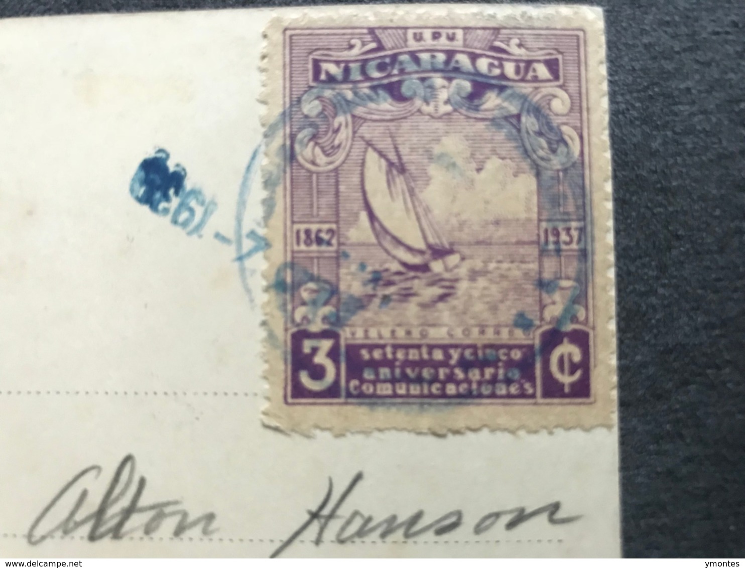 Postcard Siempre Viva Falls ; Goldmine District , Bluefields , Circulated 1935 - Nicaragua