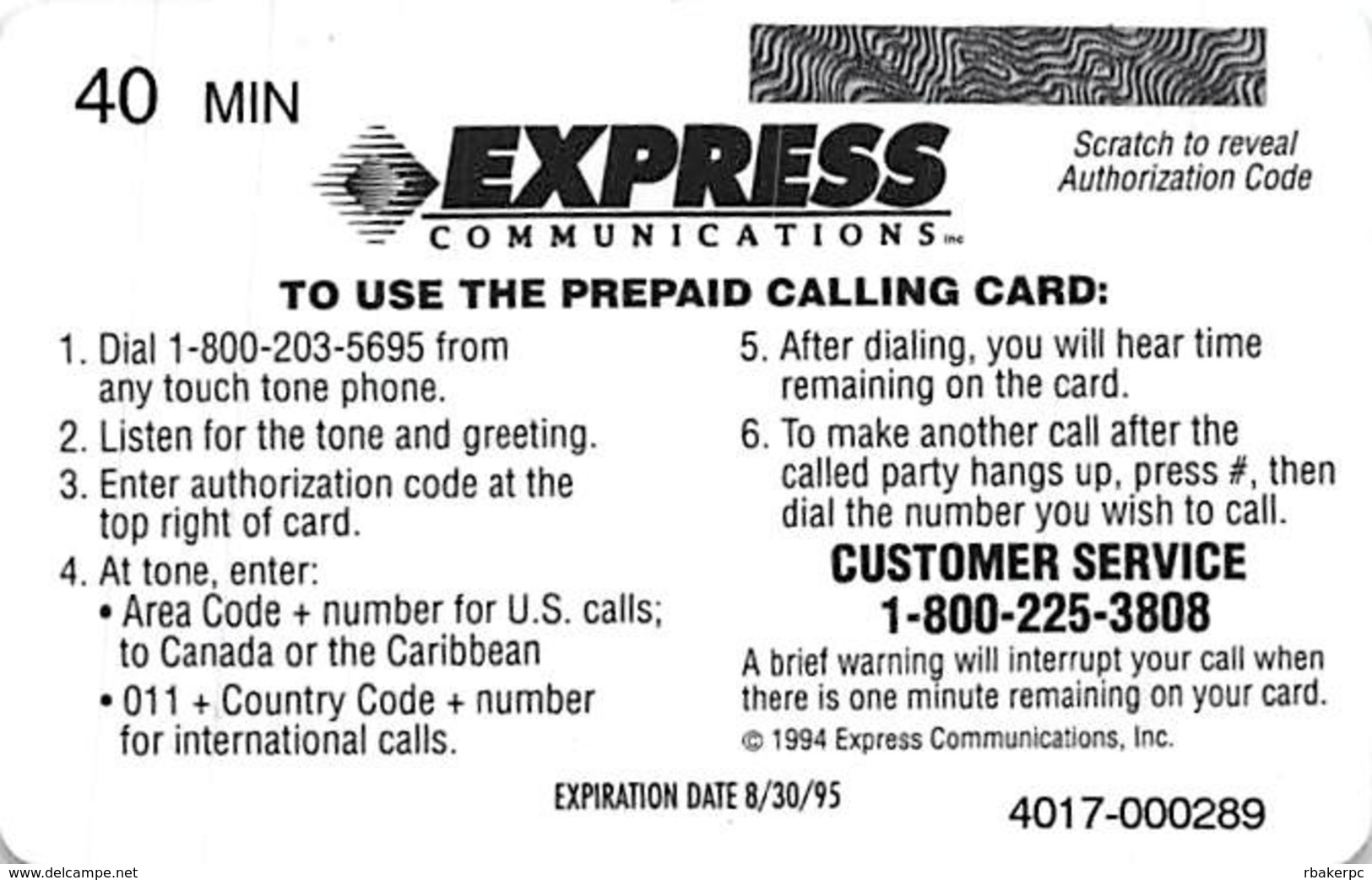 Sturgis 1994 Motocycle Rally Express Phone Ticket - Moto