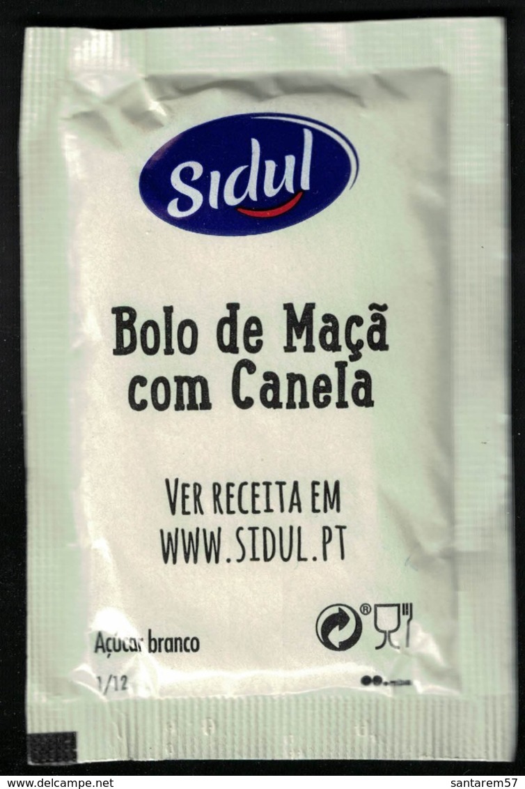 Portugal Sachet Sucre Sugar Sidul Bolo De Maçã Com Canela Gâteau Aux Pommes Et à La Cannelle Sardines - Sucres