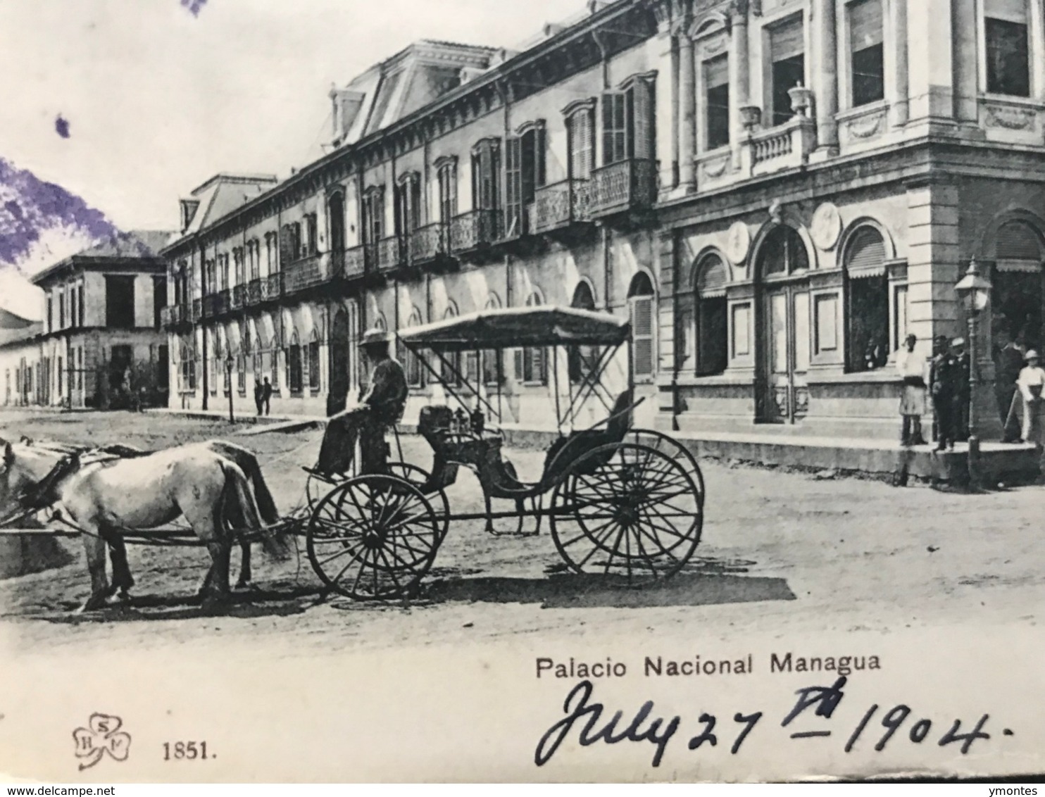 Postcard Managua Circulated 1904, Corner Damaged - Nicaragua