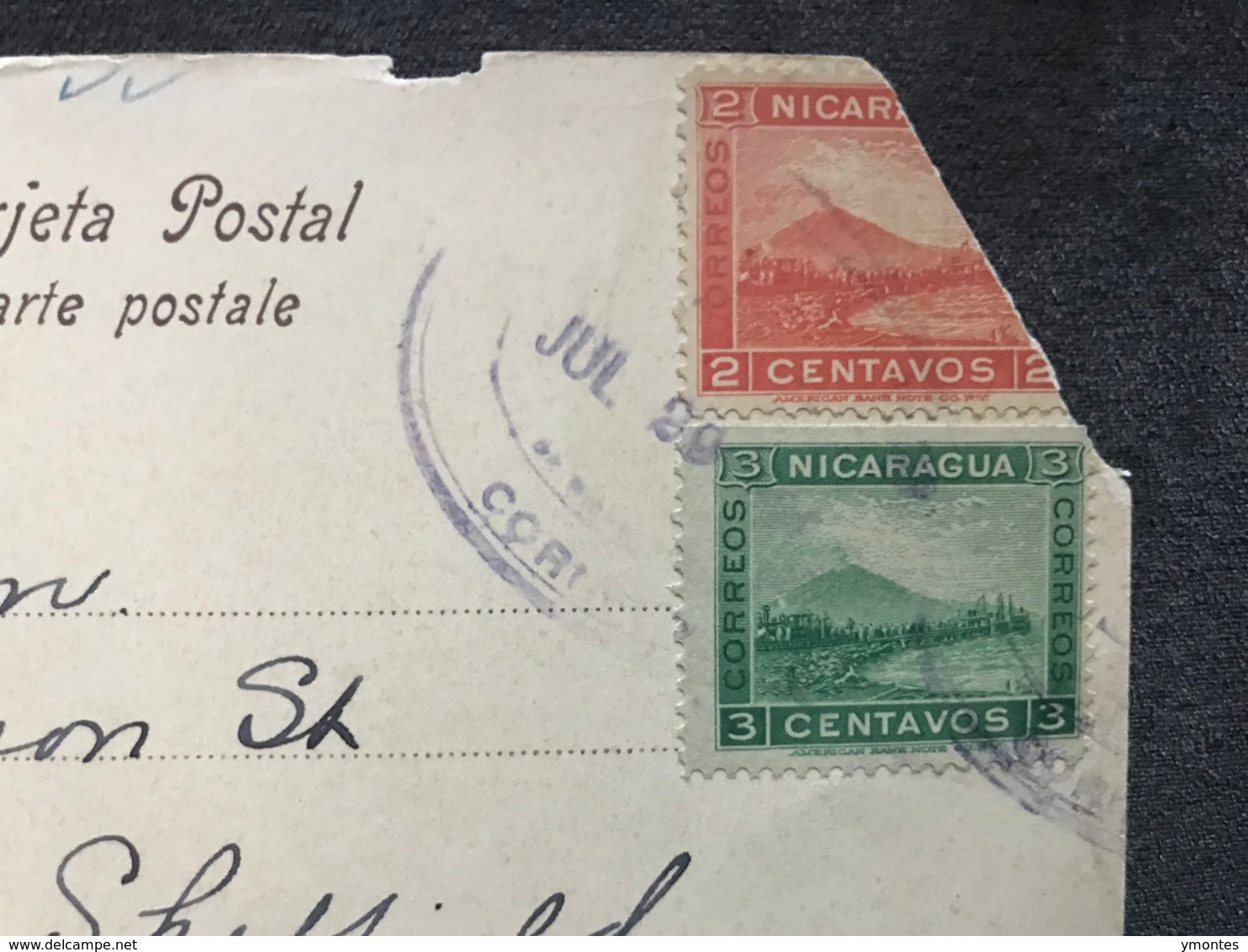 Postcard Managua Circulated 1904, Corner Damaged - Nicaragua