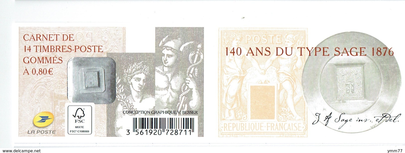 Carnet "140 Années Du Type Sage" - Commemorrativi