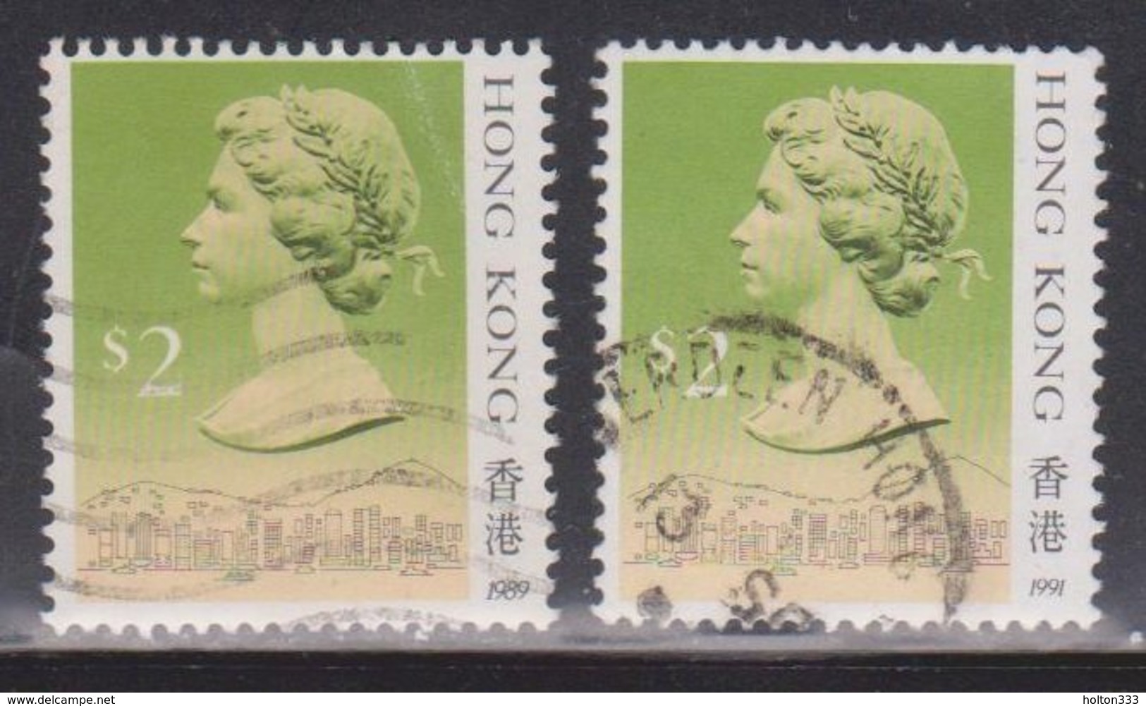 HONG KONG Scott # 500b, 500d Used - QEII Definitive - Used Stamps