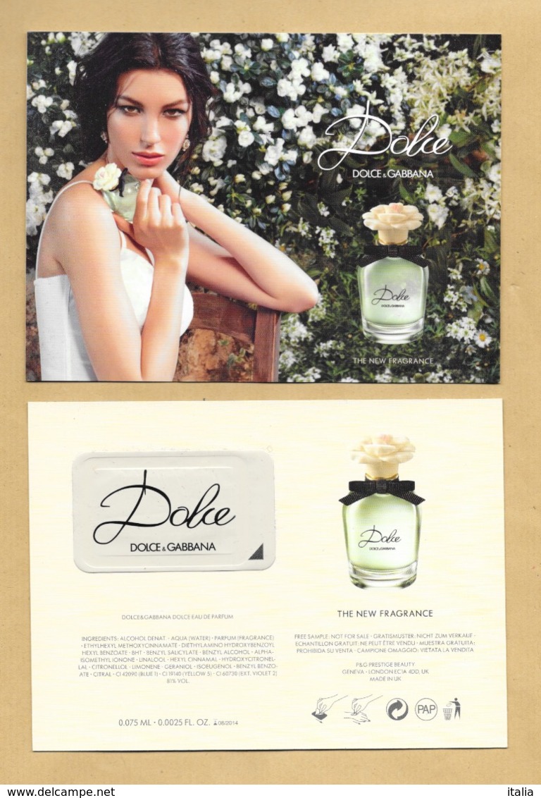 Carte Parfumée Perfume Card Avec Patch DOLCE * DOLCE & GABBANA * R/V - Profumeria Moderna (a Partire Dal 1961)