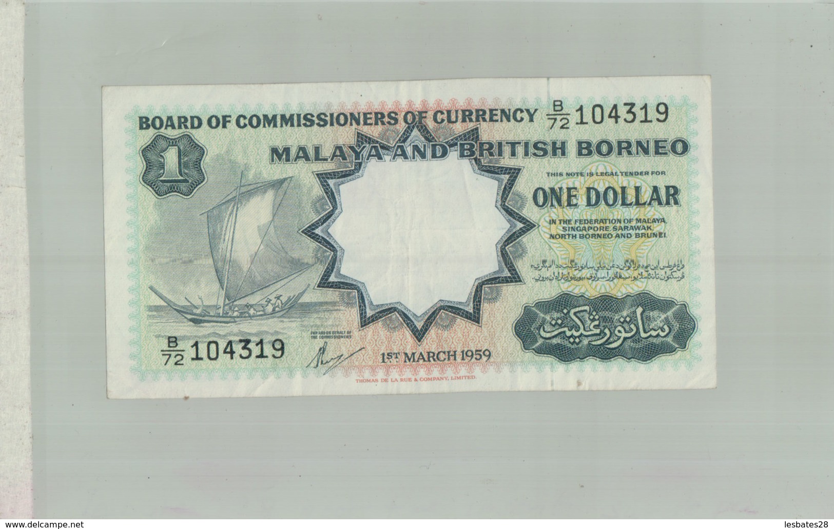 BILLET BANQUE  ONE DOLLAR  MALAYA AND BRITISH  BORNEO  MALAISIE Et BORNEO BRITANNIQUE 1959 -sept  2019  Alb Bil - Malasia